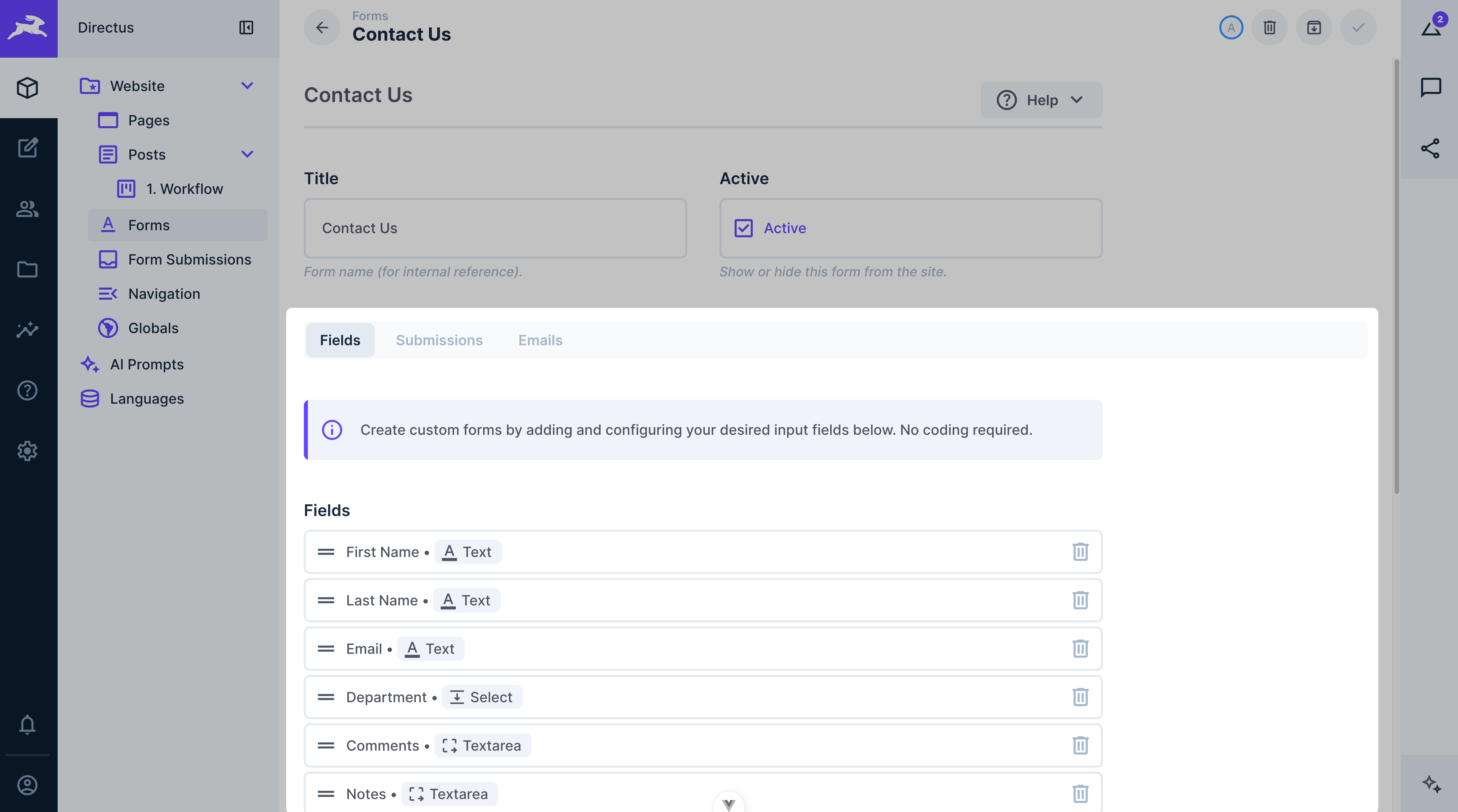 A tab group interface showing fields organized into selectable tabs.